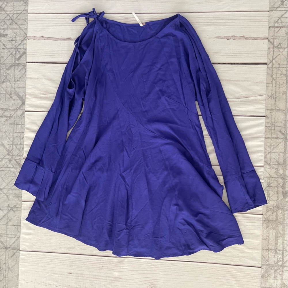 Free People Vibrant Purple Long Sleeve Top